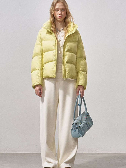 White Duck Down Ribbed Down Jacket【s0000015211】