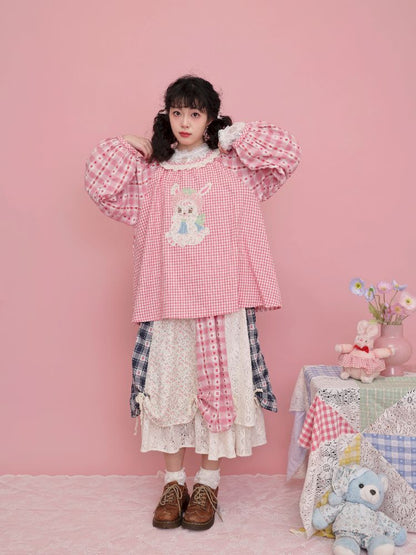 Strawberry Bunny Balloon Sleeve Shirt【s0000012017】