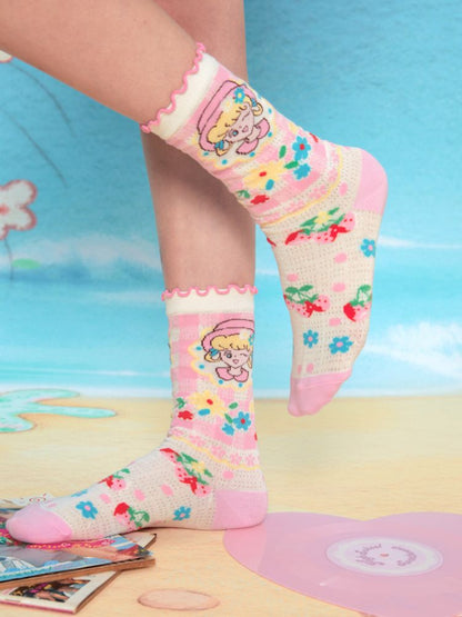 Plaid Cat Beauty Mid-calf Socks【s0000009063】