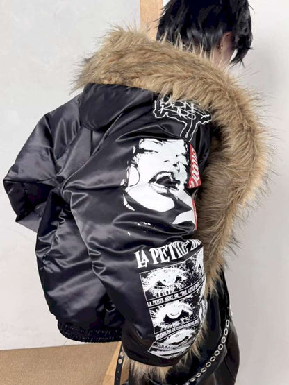 Leopard Print Lining Thickened Hooded Coat【s0000014537】