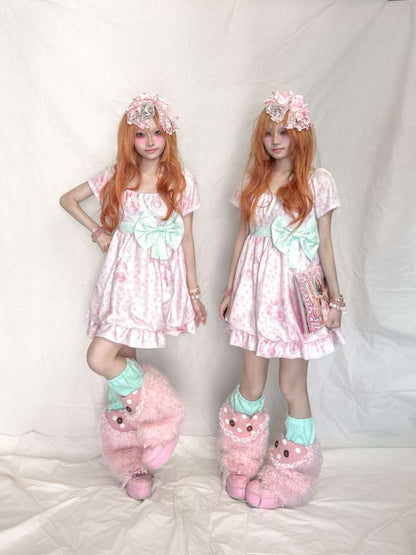 Mint Flower Chiffon Floral Dress【s0000015206】