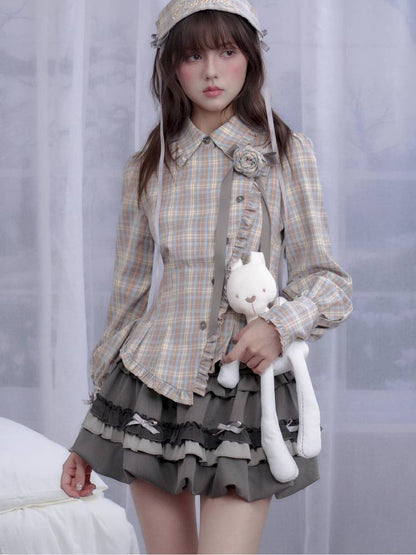 Bow flower bud skirt【s0000014375】