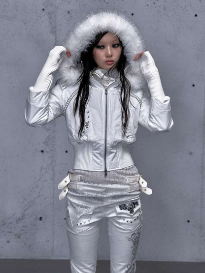 Street Punk Fur Hooded Padded Jacket【s0000014922】