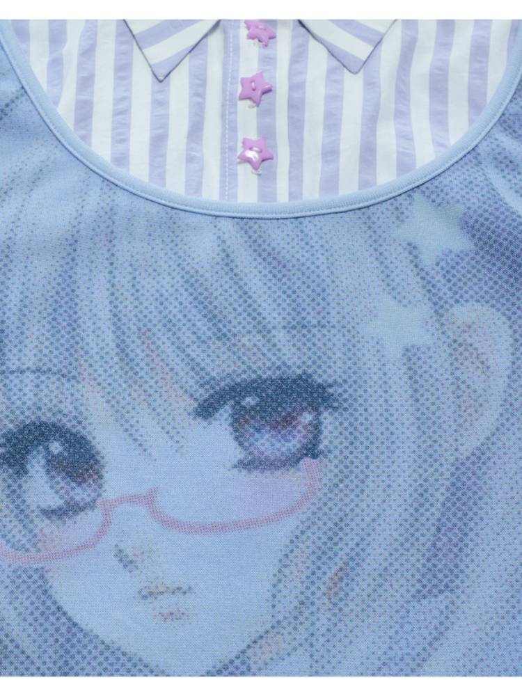 Cartoon-Style Two-Piece Long-Sleeve Shirt【s0000014447】