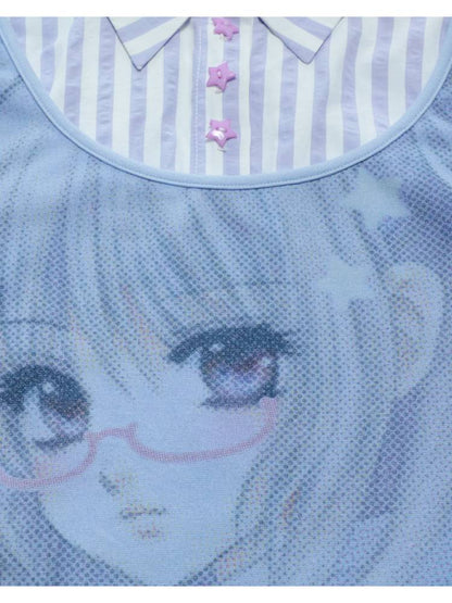 Cartoon-Style Two-Piece Long-Sleeve Shirt【s0000014447】