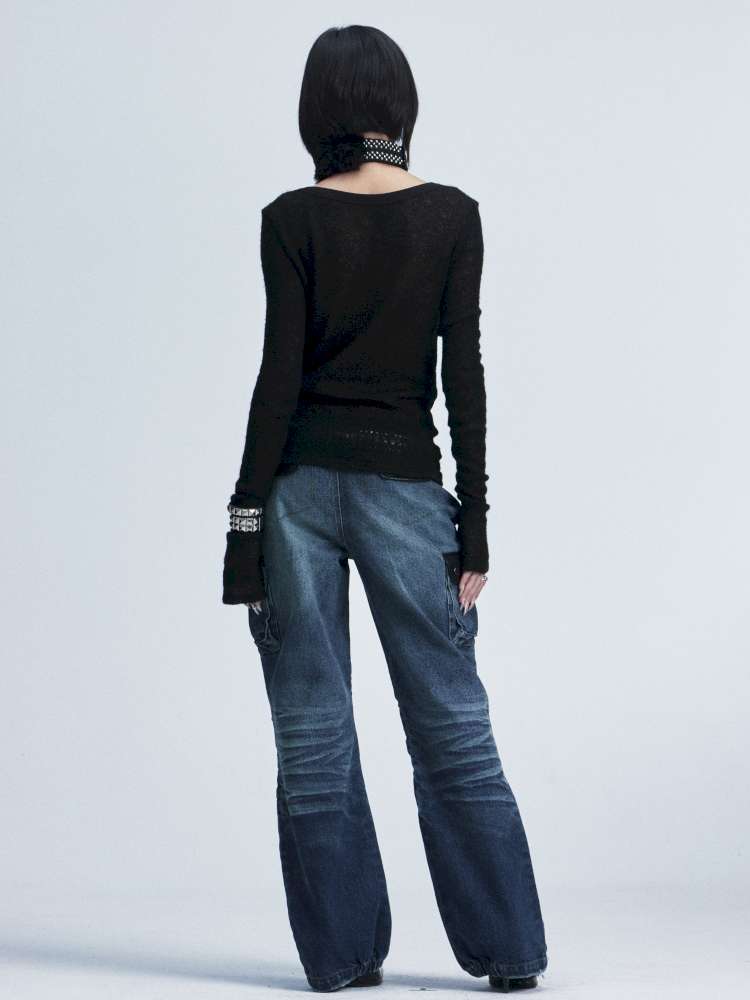 Two Tone Stretch Cross Rivet Top【s0000015010】