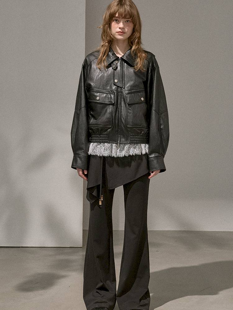 Beaded Drawstring Relaxed Fit Trousers【s0000014408】