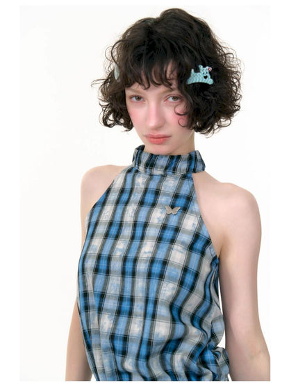 Drawstring Waisted Hanging Neck Vest【s0000013377】