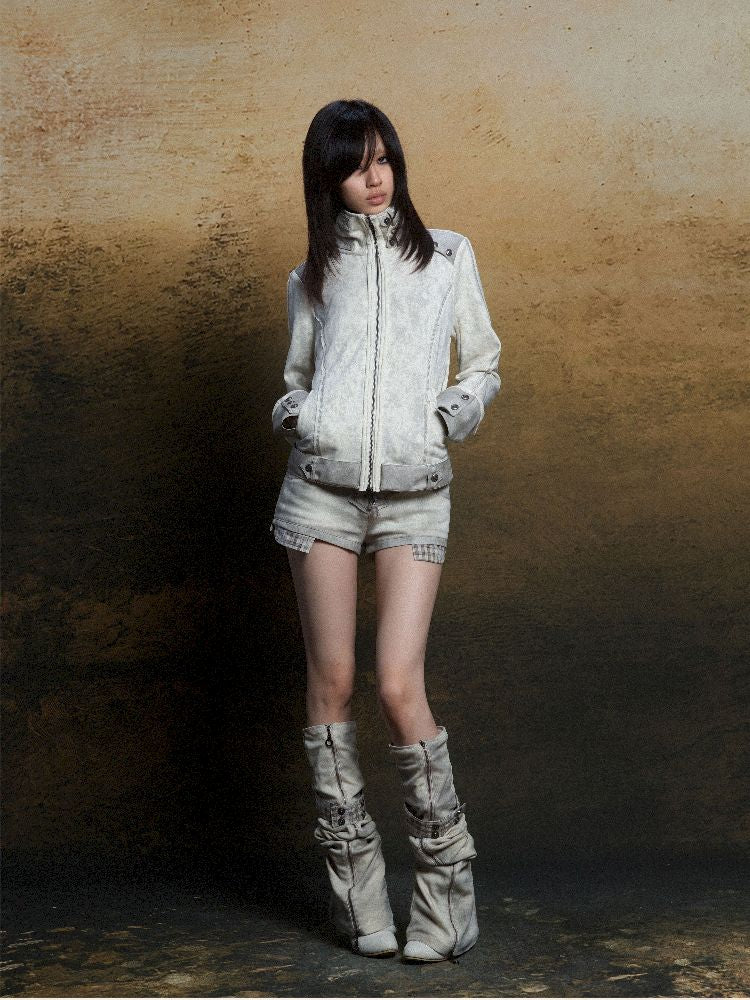 낮은 허리 반바지 2 개 레깅스 [S000011805]