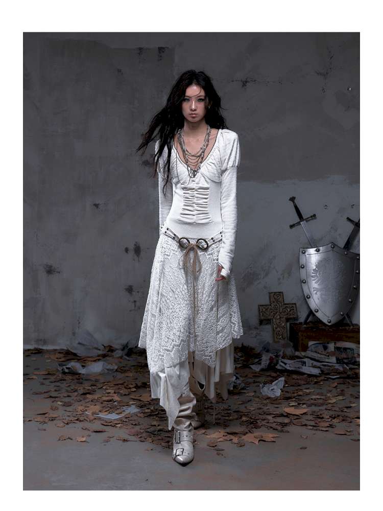 Lace Slimming Patchwork Knit Dress【s0000014467】