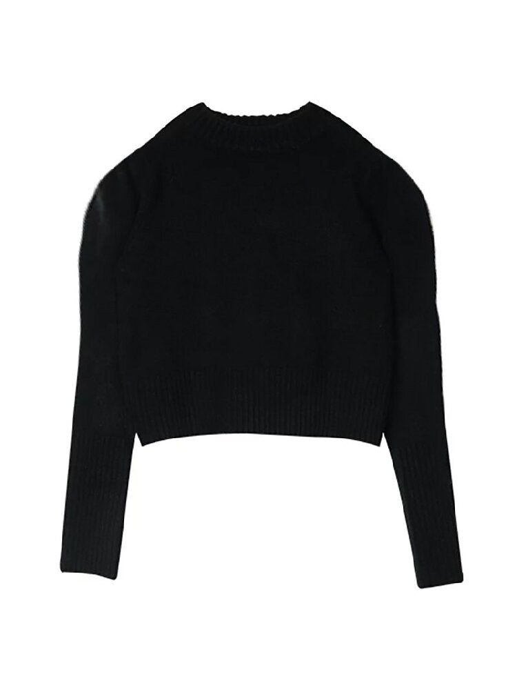 Solid Color Crew Neck Sweater【s0000018540】