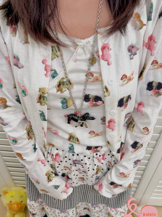 Long-Sleeve Printed Cardigan Top【s0000013973】