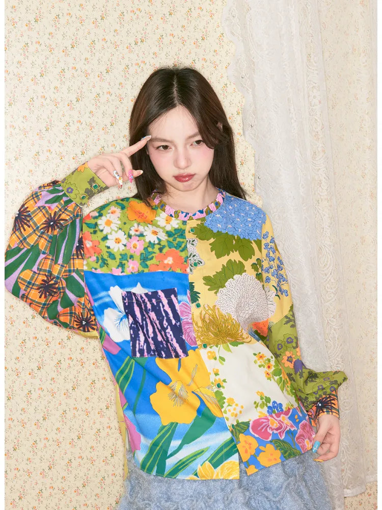 Patchwork Floral Shirt【s0000014147】