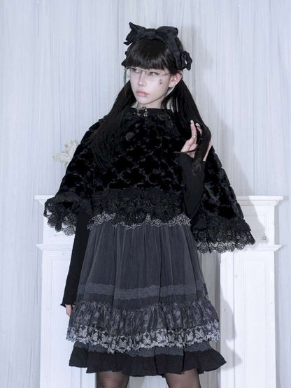 Little Rabbit Fluffy Rose Lace Cloak【s0000014681】