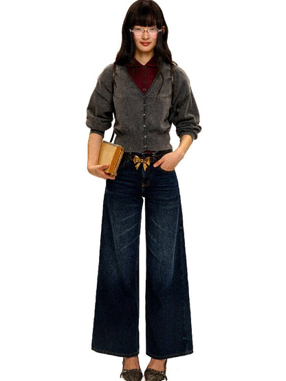 Contrast Linear Straight Jeans【s0000016422】