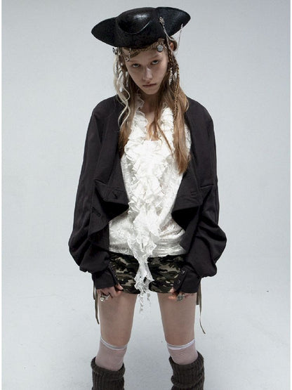 Ruffle Loose Romantic Lace Shirt【s0000011835】