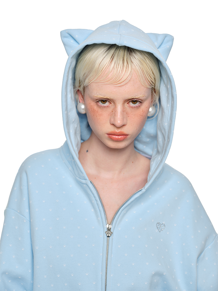 Cat Ears Hooded Cardigan Sweatshirt【s0000011580】