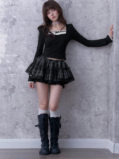Faux Fishbone Fake Two-Piece Top【s0000017869】