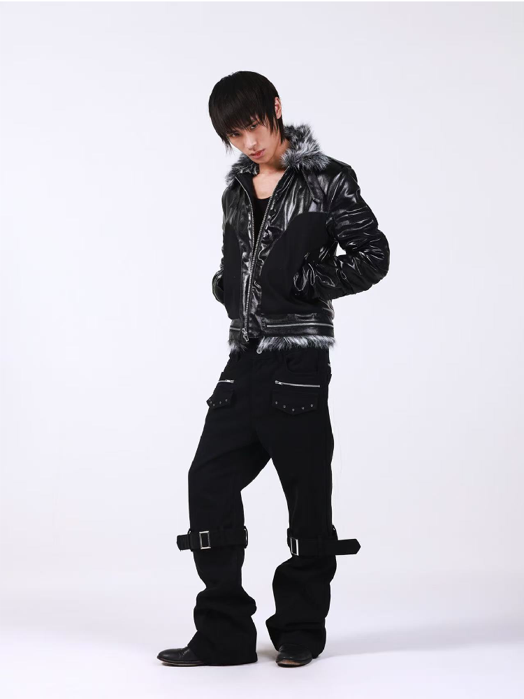 Washed Denim Metal Zip Stacking Jeans【s0000018189】