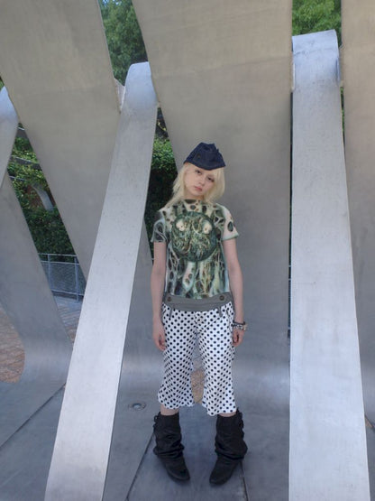 Polka dot wide-leg casual pants【s0000013180】