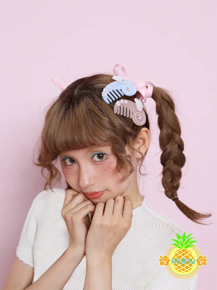 Cute Pink-Blue Comb Hair Clip【s0000013940】