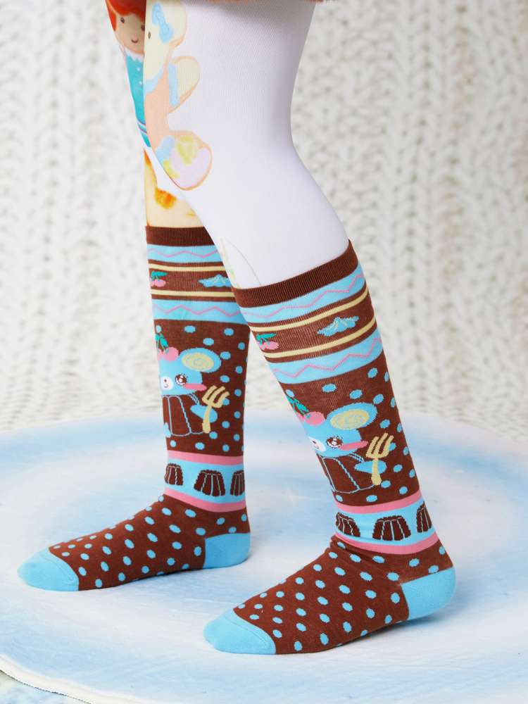 Chocolate Bear Print Cute Stockings【s0000014859】