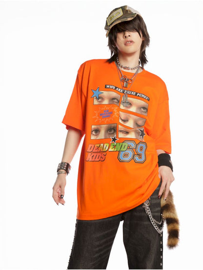 Hip Hop Trend Couple Loose Multicolor T-Shirt【s0000013603】