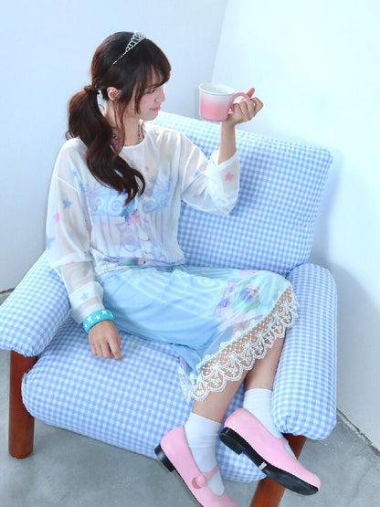 Artistic Lace Mesh Half Length Dress【s0000017479】
