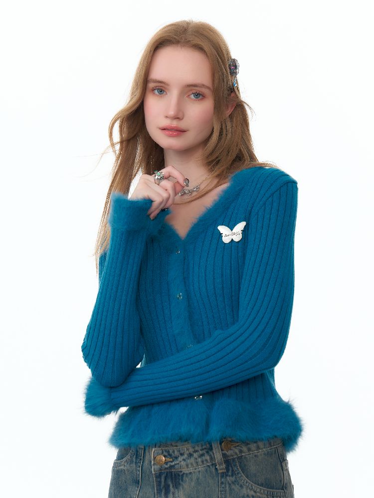 V-neck Knitted Sweater Cardigan【s0000011491】