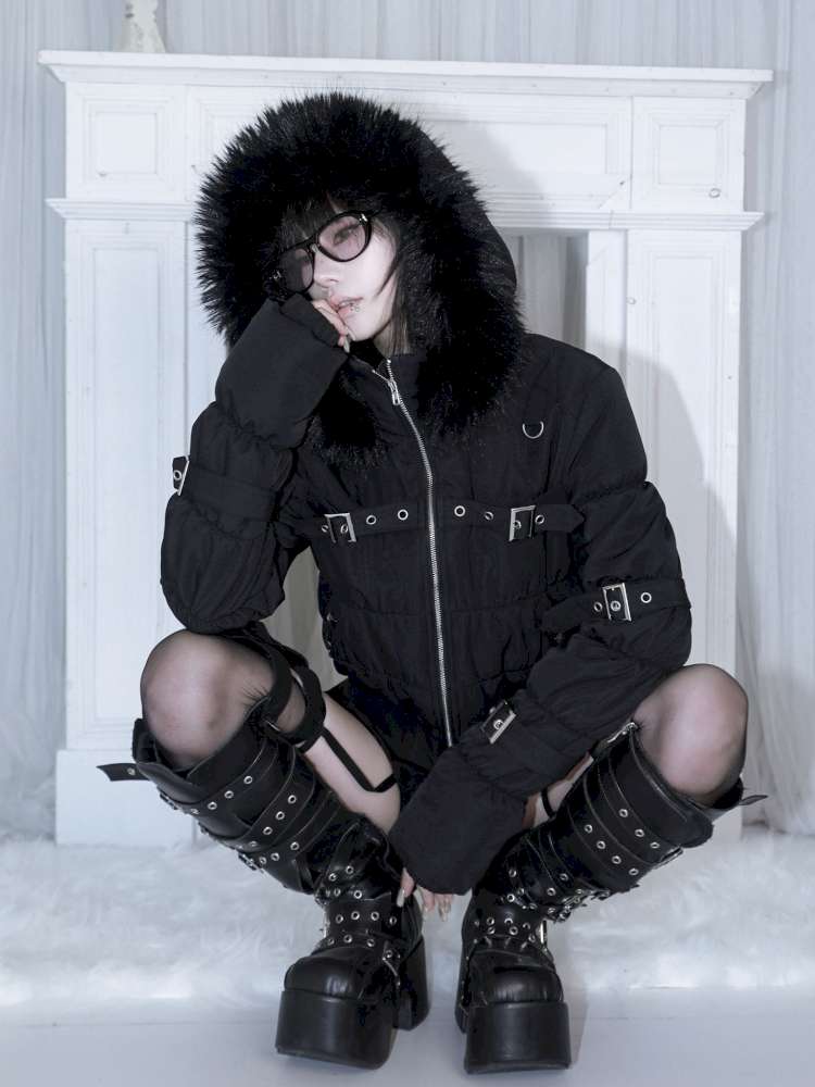 Detachable Hat Black Pink Two Tone Suit【s0000014679】