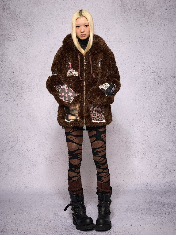 Rabbit Patch Fur Jacket【s0000019136】