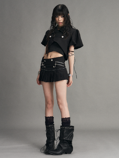 Palace Punk Metal Zipper A-line Skirt【s0000017523】