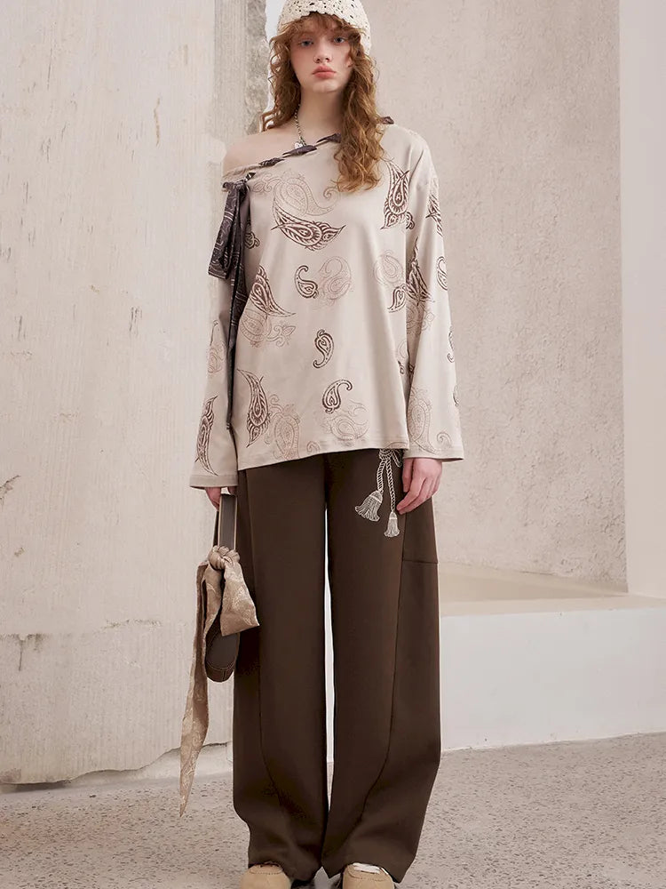 Loose-Knot Straight-Leg Wide-Leg Pants【s0000014046】