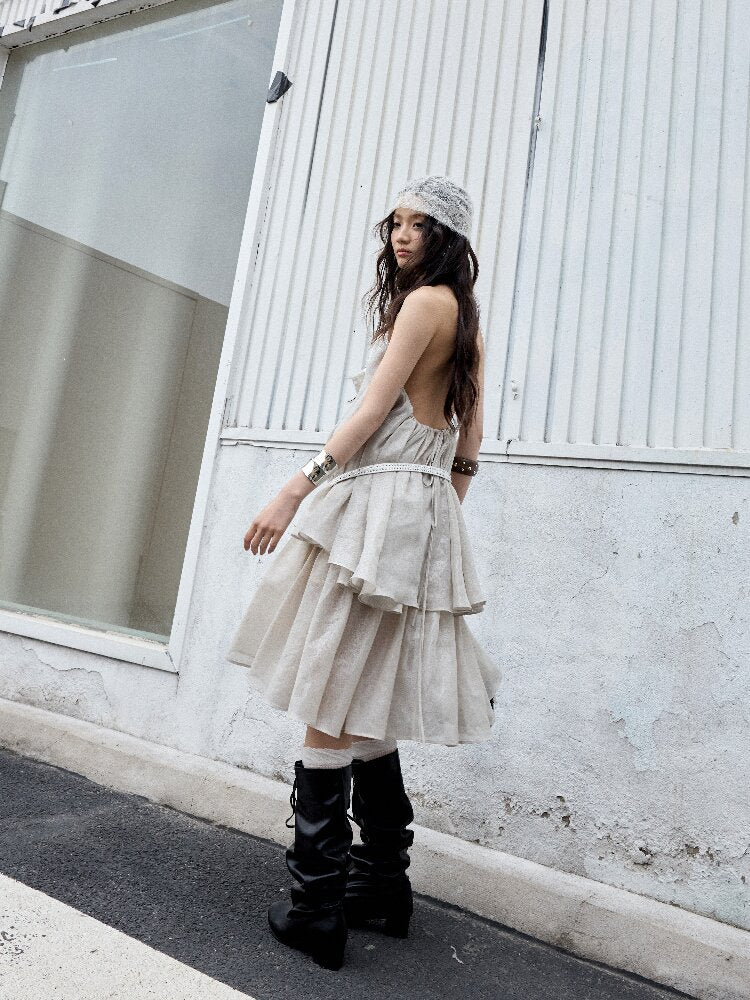 Romantic Sequin Halterneck Dress【s0000016863】