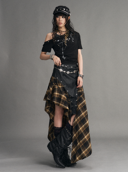Punk Retro Strappy Plaid Skirt【s0000017534】