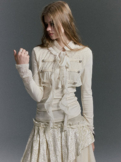 Palace Style Chiffon Patchwork Top【s0000019238】
