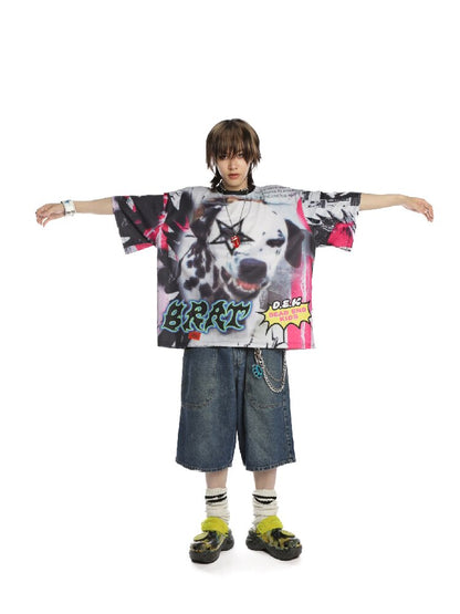 American Graffiti Print T-shirt【s0000015888】