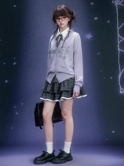 Galaxy Light Purple Star Cardigan【s0000015755】