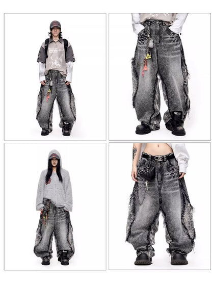 Raw Edge Snake Patchwork Pants【s0000011693】