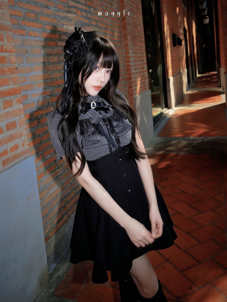 French Stripe Panel A-Line Dress【s0000016937】