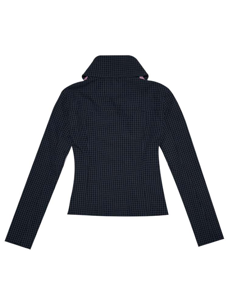 Pink Blue Plaid Multi-Button Shirt【s0000014897】