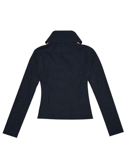 Pink Blue Plaid Multi-Button Shirt【s0000014897】