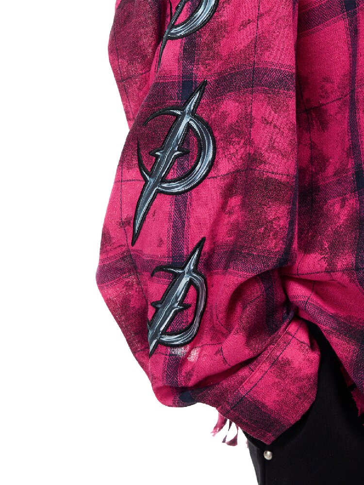Electric Moon Riveted Plaid Shirt【s0000017724】
