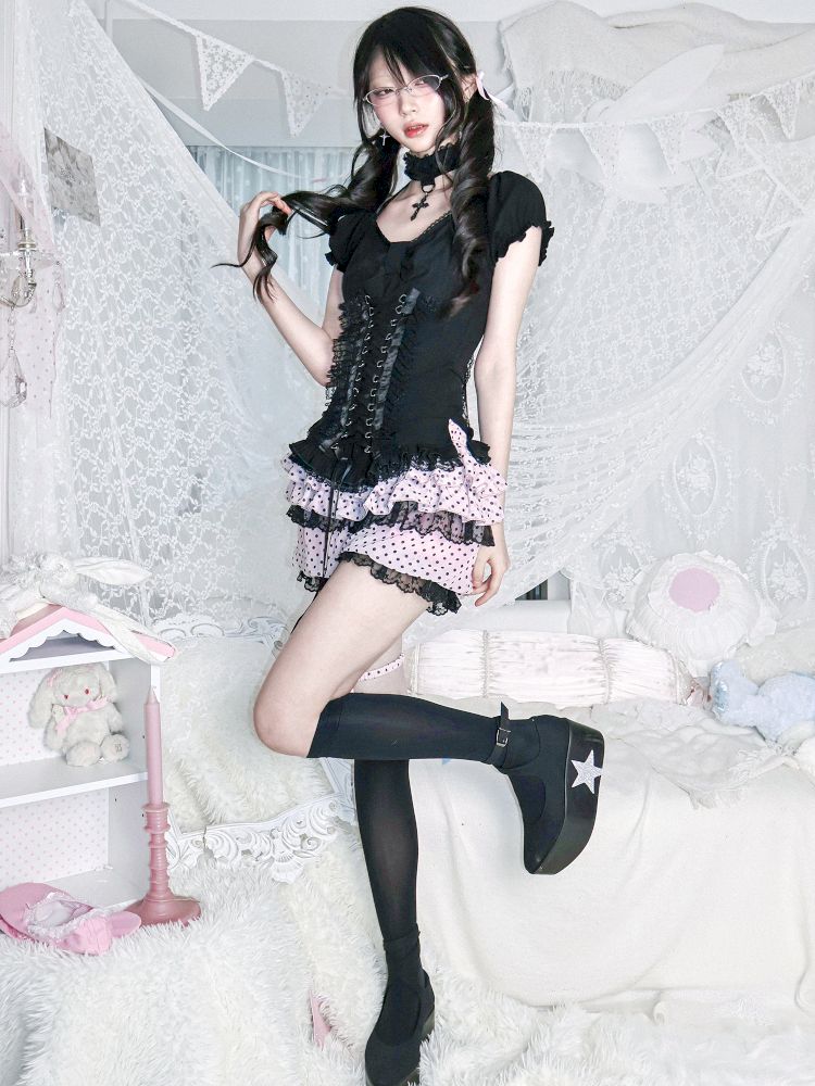 Polka dot pumpkin pants【s0000012694】