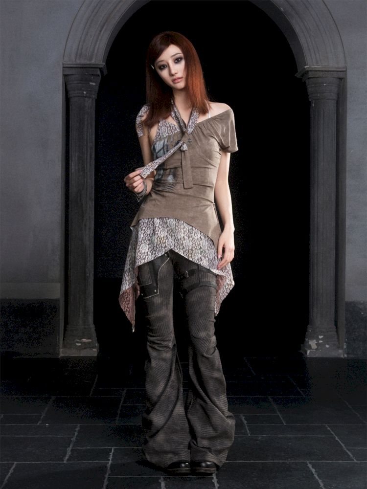 Slanted shoulder fake two-piece camisole【s0000012304】