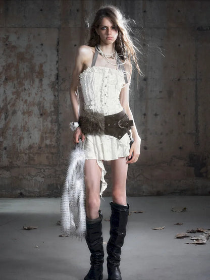 Patchwork Fringe Pocket Waist Belt【s0000013964】