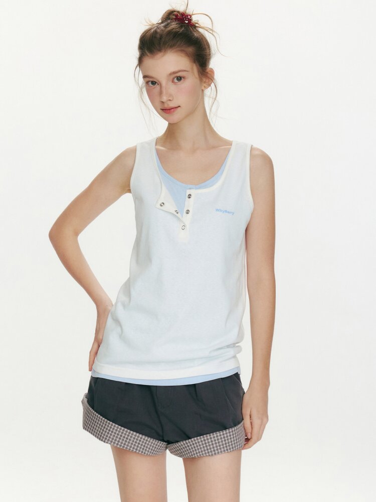 Summer Taste Two Tone Vest Top【s0000015680】