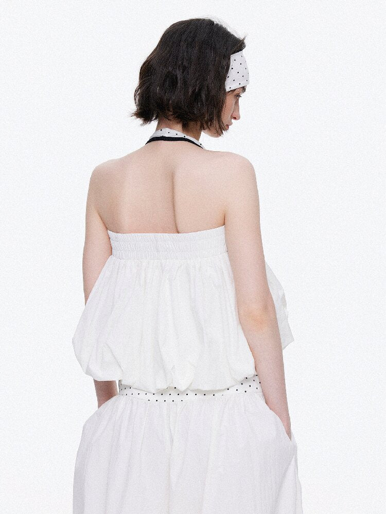 Backless Bandeau Wide Waist Pants【s0000015920】