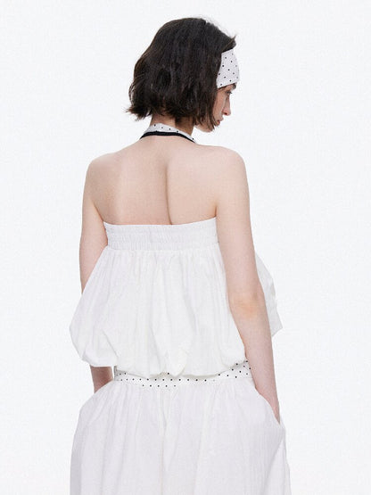 Backless Bandeau Wide Waist Pants【s0000015920】