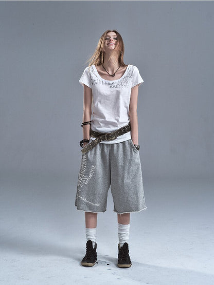 Silver Print Terry Sweatpants【s0000016632】